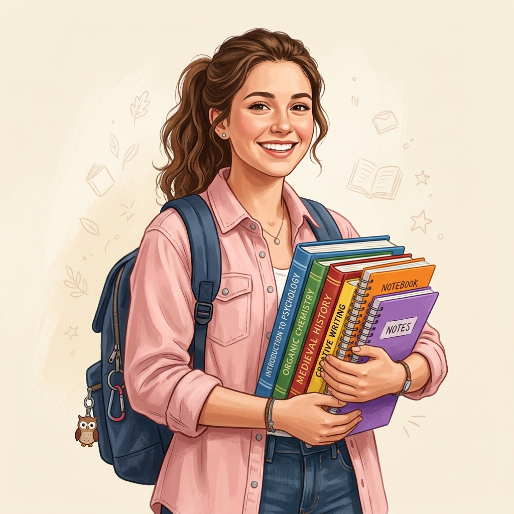 Student of Journal of Learning Frontiers holding books